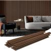 imageArt3d 6Pack Acoustic Wood Slat Wall Panels for Interior Decor 3D Fluted Sound Absorbing Wood Paneling for Accent Wall Ceiling Kitchen Living Room Bedroom Office 945 x 79 inch Deep WalnutDeep Walnut
