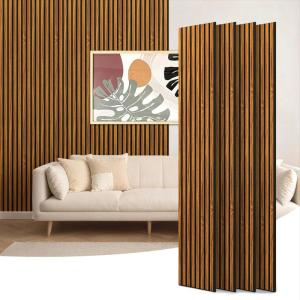 imageArt3d 4Piece 94 x 126 Inch Acoustic Lightweight Slat Wall Panel  Waterproof Wood Textured Wainscoting Panel of 33 SqFt for Bedroom Home Theater Office Accent Wall White ElmTeak