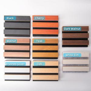 imageArt3d 6Pack Acoustic Wood Slat Wall Panels for Interior Decor 3D Fluted Sound Absorbing Wood Paneling for Accent Wall Ceiling Kitchen Living Room Bedroom Office 945 x 79 inch Deep WalnutSamples Pack