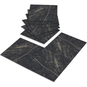 imageArt3d Large Peel and Stick Floor Tile 12Pack 236 x 236in Covers 465 Sqft Waterproof Vinyl Flooring Tiles Self Adhesive for Kitchen Bathroom ampamp Bedroom  Dark MarbleDark Marble
