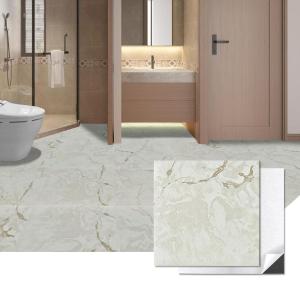 imageArt3d Peel and Stick Floor Tile 30Pack 12 x 12in Covers 30 Sqft Waterproof Vinyl Flooring Tiles Self Adhesive for Kitchen Bathroom ampamp Bedroom  White ampamp Beige Marble 15 Tiles per ColorWhite Grey Vein Marble