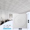 imageArt3d 24Pack Drop Ceiling Tiles 2x2 FT Decorative Easy Install PVC Ceiling Panels for Interior Kitchen Bathroom Basement 24x24 Inch WhiteWhite