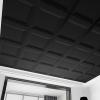 imageArt3d 24Pack Square Drop Ceiling Tile 2ft x 2ft in Black PVC Ceiling Panel 24 x 24in  Compatible with 1516quot Drop Ceil Grid SystemBlack