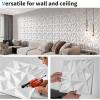 imageArt3d 50Pack 3D Wall Panels for Interior Wall Decor Modern Diamond Textured Accent Wall Paneling for Gaming Living Room TV Wall Background 12 x 12 inch WhiteWhite