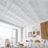 imageArt3d Drop Ceiling Tiles 24x24 in White 24Pack 96 Sqft Wainscoting Panels Glue Up 2x2White