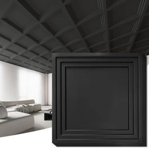 imageArt3d 24Pack 24x24 Inch PVC Waterproof Drop Ceiling Tiles for Home Dcor  2x2 ft 3D Modern Ceiling Panel for Suspended Grid WhiteBlack