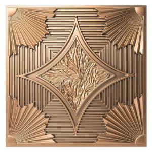 imageArt3d Drop Ceiling Tiles 24x24 in White 24Pack 96 Sqft 3D Wainscoting Panels Glue Up 2x2Bronze