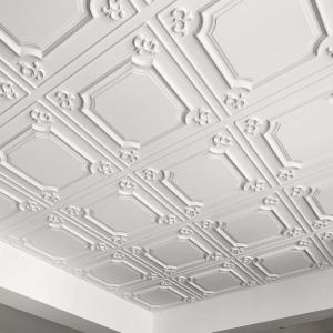 imageArt3d Drop Ceiling Tiles 24x24 in White 24Pack 96 Sqft Wainscoting Panels Glue Up 2x2White