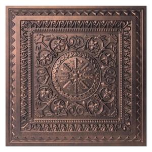 imageArt3d Drop Ceiling Tiles Glue up Ceiling Tiles 2x2 Plastic Sheet in White 24Pack 96 SqftAntique Copper