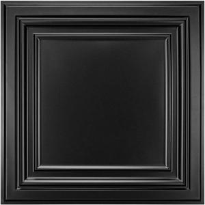 imageArt3d PVC Ceiling Tiles 2x2 Plastic Sheet in White 24PackSquare Black