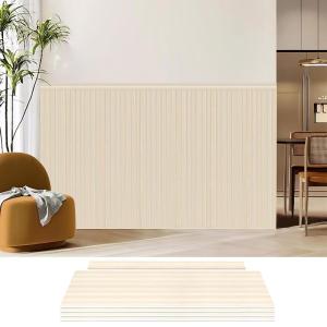 imageArt3d Wainscoting Wall Panel Kit 378quot Tall Beadboard Panels for Walls Polystyrene Board and Batten Wall Panel Kit Easy DIY Decorative Trim for Living Room Kitchen Bedroom  Covers 31 SqFtWhite Ash