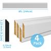 imageArt3d Wall Molding Trim  4Pack MDF Wainscoting Panels Paintable ampamp WarpResistant Easy Adhesive Installation for Interior Dcor in Living Room Bedroom ampamp Office 32 ft Coverage White 1White 5