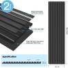 imageArt3d 2 Pack 945 x 24 inch Wood Slat Acoustic Panels for Wall ampamp Ceiling  31 sqft 3D Fluted Sound Absorbing Panel with Wood Finish WalnutMatte Black