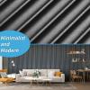 imageArt3d 8 Pack 104quot x 63quot Slat Wall Paneling Glossy Metal Finish WPC 3D Wall Panels Wavy Panels for Interior Wall Decor Living Room Bedroom  Steel GraySteel GrayWavy