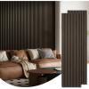 imageArt3d 2 Pack 945 x 24 inch Wood Slat Acoustic Panels for Wall ampamp Ceiling  31 sqft 3D Fluted Sound Absorbing Panel with Wood Finish WalnutBrown Walnut