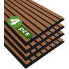 imageArt3d 4Pack 12quot x 93quot Soundproof Wood Slat Panels 31 sqft Acoustic Wall Panels 3D Wall Panels with Wood Slat Design Decorative Wood Wall Panel for Accent WallsGrey OakWalnut