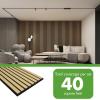 imageArt3d 4Pack 12quot x 93quot Soundproof Wood Slat Panels 31 sqft Acoustic Wall Panels 3D Wall Panels with Wood Slat Design Decorative Wood Wall Panel for Accent WallsGrey OakOak