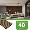 imageArt3d 4Pack 12quot x 93quot Soundproof Wood Slat Panels 31 sqft Acoustic Wall Panels 3D Wall Panels with Wood Slat Design Decorative Wood Wall Panel for Accent WallsGrey OakDeep Walnut