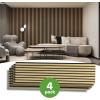 imageArt3d 4Pack 12quot x 93quot Soundproof Wood Slat Panels 31 sqft Acoustic Wall Panels 3D Wall Panels with Wood Slat Design Decorative Wood Wall Panel for Accent WallsGrey OakOak