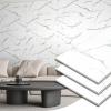 imageArt3d 10Pack 24quotx12quot SPC Wall Panels 20 Sqfeet Waterproof Click Lock Panels for Interior Wall Decor Rigid Core Wall Panel for Bathroom Kitchen Living Room Pure Marble White