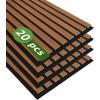 imageArt3d 4Pack 12quot x 93quot Soundproof Wood Slat Panels 31 sqft Acoustic Wall Panels 3D Wall Panels with Wood Slat Design Decorative Wood Wall Panel for Accent WallsGrey OakWalnut