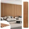 imageArt3d 6Pieces Wood Slat Panels for Stylish Interior Decor and Ceiling Decoration MDF 3D Textured Panel for Ceiling and WallSize 946 x 74 inWalnutTeak