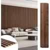imageArt3d 6Pieces Wood Slat Panels for Stylish Interior Decor and Ceiling Decoration MDF 3D Textured Panel for Ceiling and WallSize 946 x 74 inWalnutWalnut