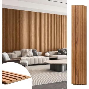 imageArt3d 6Pieces Wood Slat Panels for Stylish Interior Decor and Ceiling Decoration MDF 3D Textured Panel for Ceiling and WallSize 946 x 74 inWalnutTeak