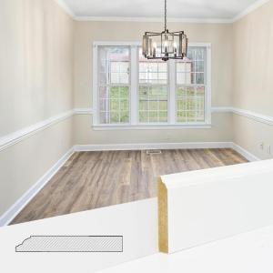 imageArt3d 8 Pack 8 ft Each 64 ft Total MDF Baseboard Wall Molding Trim Skirting Board Panels 323 in High Paintable WarpResistant Easy Installation for Living Room Bedroom and Office White4 Packs  Wide Base