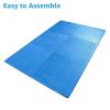 image:imageArt3d 48 SqFt Eva Puzzle Exercise Mats 24x24 x 12 Thick Foam Interlocking Tiles for Flooring Workout Gym Equipments Pack of 12 Dark WalnutBlue  6 Tiles  24 Sq Ft  12 Inch