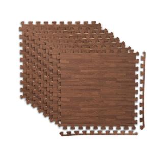 image:imageArt3d 48 SqFt Eva Puzzle Exercise Mats 24x24 x 12 Thick Foam Interlocking Tiles for Flooring Workout Gym Equipments Pack of 12 Dark WalnutDark Walnut  12 Tiles  48 Sq Ft  12 Inch