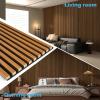 image:imageArt3d 4Pack 108 x 12 Acoustic Wood Panels for Wall Soundproof Wood Slat Panel for Wall and Ceiling 3D Fluted Sound Absorbing Paneling for Interior Wall Decor Living Room Bedroom  TeakTeak