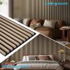 image:imageArt3d 4Pack 108 x 12 Acoustic Wood Panels for Wall Soundproof Wood Slat Panel for Wall and Ceiling 3D Fluted Sound Absorbing Paneling for Interior Wall Decor Living Room Bedroom  TeakPeach