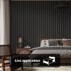 image:imageArt3d 4Pack 108 x 12 Acoustic Wood Panels for Wall Soundproof Wood Slat Panel for Wall and Ceiling 3D Fluted Sound Absorbing Paneling for Interior Wall Decor Living Room Bedroom  TeakBlackwood