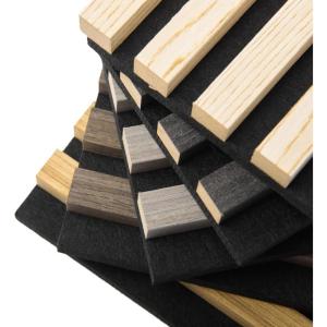 image:imageArt3d 4Pack 108 x 12 Acoustic Wood Panels for Wall Soundproof Wood Slat Panel for Wall and Ceiling 3D Fluted Sound Absorbing Paneling for Interior Wall Decor Living Room Bedroom  TeakSample