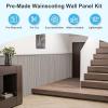 image:imageArt3d Wainscoting Panels Beaded Polystyrene Wall Board for Interior Wall Dcor 793 Wide X 407 high Covers 2238 sqft WhiteGrey Oak