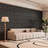 image:imageArt3d 33Pack 3D Wall Panel for Interior Wall Dcor Diamond Textured PVC Accent Wall Paneling for Living Room Bedroom Office TV Wall Background 118x118 Cover 32SqFt WhiteBlack