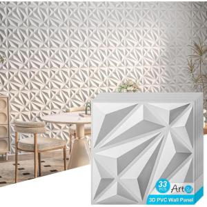 image:imageArt3d 33Pack 3D Wall Panel for Interior Wall Dcor Diamond Textured PVC Accent Wall Paneling for Living Room Bedroom Office TV Wall Background 118x118 Cover 32SqFt WhiteWhite
