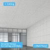 image:imageArt3d Acoustic Drop Ceiling Tiles 2ft x 4ft 10Pack Waterproof Polyester Ceiling Panels for Office Basement Kitchen Recording Room ReusableCovers 80 SqFt White Stucco PrintingWhite Stucco Printing