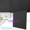 image:imageArt3d Acoustic Drop Ceiling Tiles 2ft x 4ft 10Pack Waterproof Polyester Ceiling Panels for Office Basement Kitchen Recording Room ReusableCovers 80 SqFt White Stucco PrintingBlack