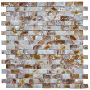 image:imageArt3d Mother of Pearl Peel and Stick Shell Tile for Kitchen Backsplashes 12 x 12 Pack of 6Mother of PearlBrown Gray