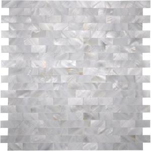 image:imageArt3d Mother of Pearl Peel and Stick Shell Tile for Kitchen Backsplashes 12 x 12 Pack of 6Mother of PearlSmoke Gray