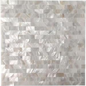 image:imageArt3d Mother of Pearl Peel and Stick Shell Tile for Kitchen Backsplashes 12 x 12 Pack of 6Mother of PearlWhite