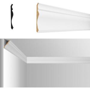image:imageArt3d 4 Pack Ceiling Crown Molding Trim 8 ft Each for Home or Commercial Ceiling and Wall Transitions UseCovering 32ft White