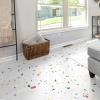 image:imageArt3d Peel and Stick Floor Tile 10Pack 12 x 12in Covers 10 Sqft Waterproof Vinyl Flooring Tiles Self Adhesive for Kitchen Bathroom amp Bedroom  White Grey Vein MarbleModern Terrazzo