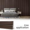 image:imageArt3d Wood Slat Acoustic Panels Set of 4  3D Fluted SoundAbsorbing Panels for Walls amp Ceilings Cream OakDark Walnut
