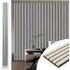 image:imageArt3d Wood Slat Acoustic Panels Set of 4  3D Fluted SoundAbsorbing Panels for Walls amp Ceilings Cream OakSilver