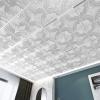 image:imageArt3d Drop Ceiling Tiles 24x24 in White 12Pack 48 Sqft 3D Wainscoting Panels Glue Up 2x2White