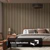 image:imageArt3d 2 Pack 945 x 24 inch Wood Slat Acoustic Panels for Wall amp Ceiling  31 sqft 3D Fluted Sound Absorbing Panel with Wood Finish OakPeach