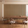 image:imageArt3d 2 Pack 945 x 24 inch Wood Slat Acoustic Panels for Wall amp Ceiling  31 sqft 3D Fluted Sound Absorbing Panel with Wood Finish OakTeak